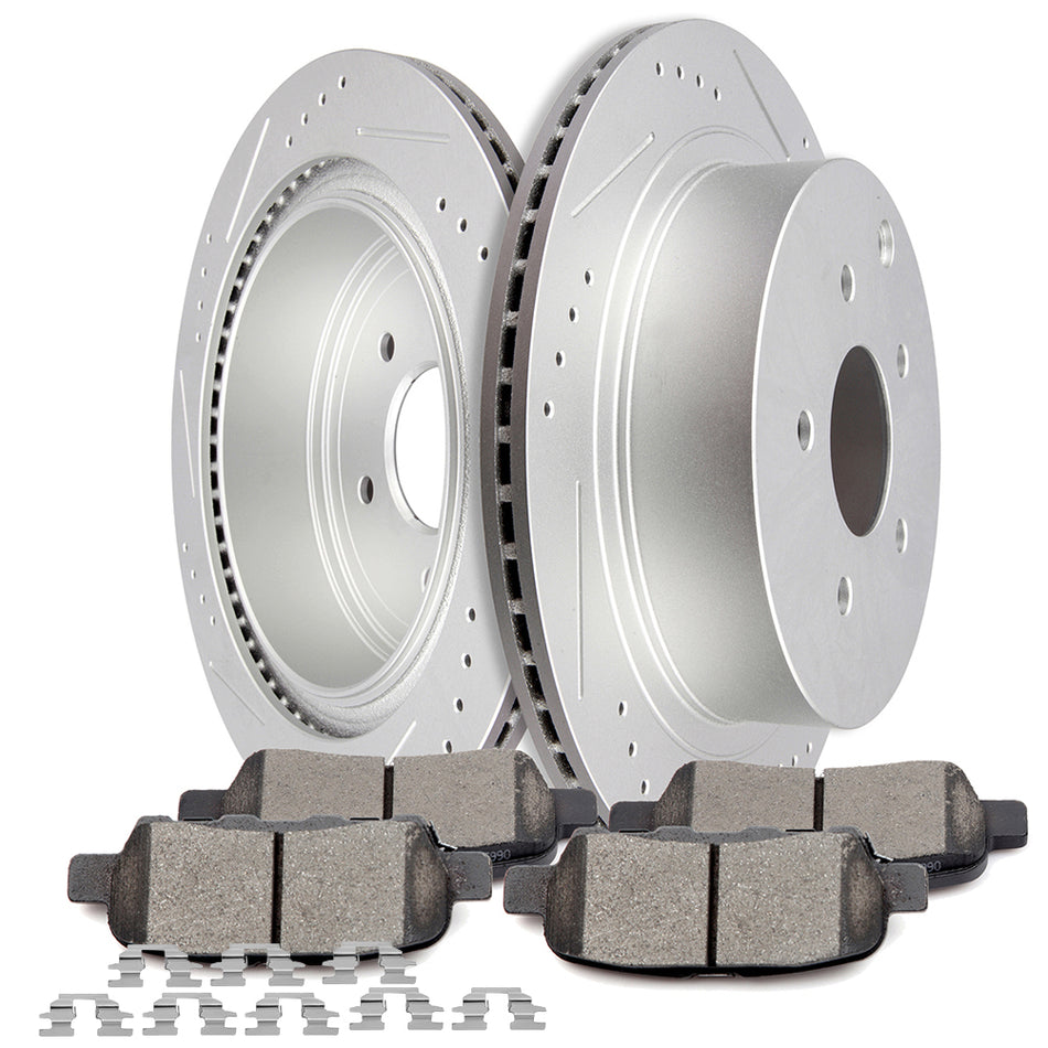 Brake Rotor Ceramic Pads with Hardware 13-17 Nissan Pathfinder 09-18 Nissan Murano Rear 308mm 5Lugs