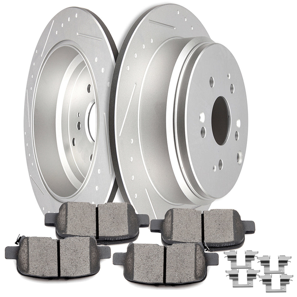 2002-2004 Honda Odyssey Brake Rotor Ceramic Pads w/ Hardware Rear 313.2mm 5Lugs