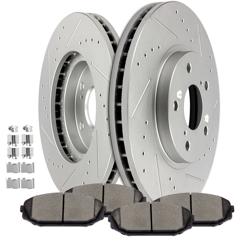 Brake Rotors and Pads For 01-02 Acura MDX 99-04 Honda Odyssey Front 300 mm 5 Lugs 7 Pcs