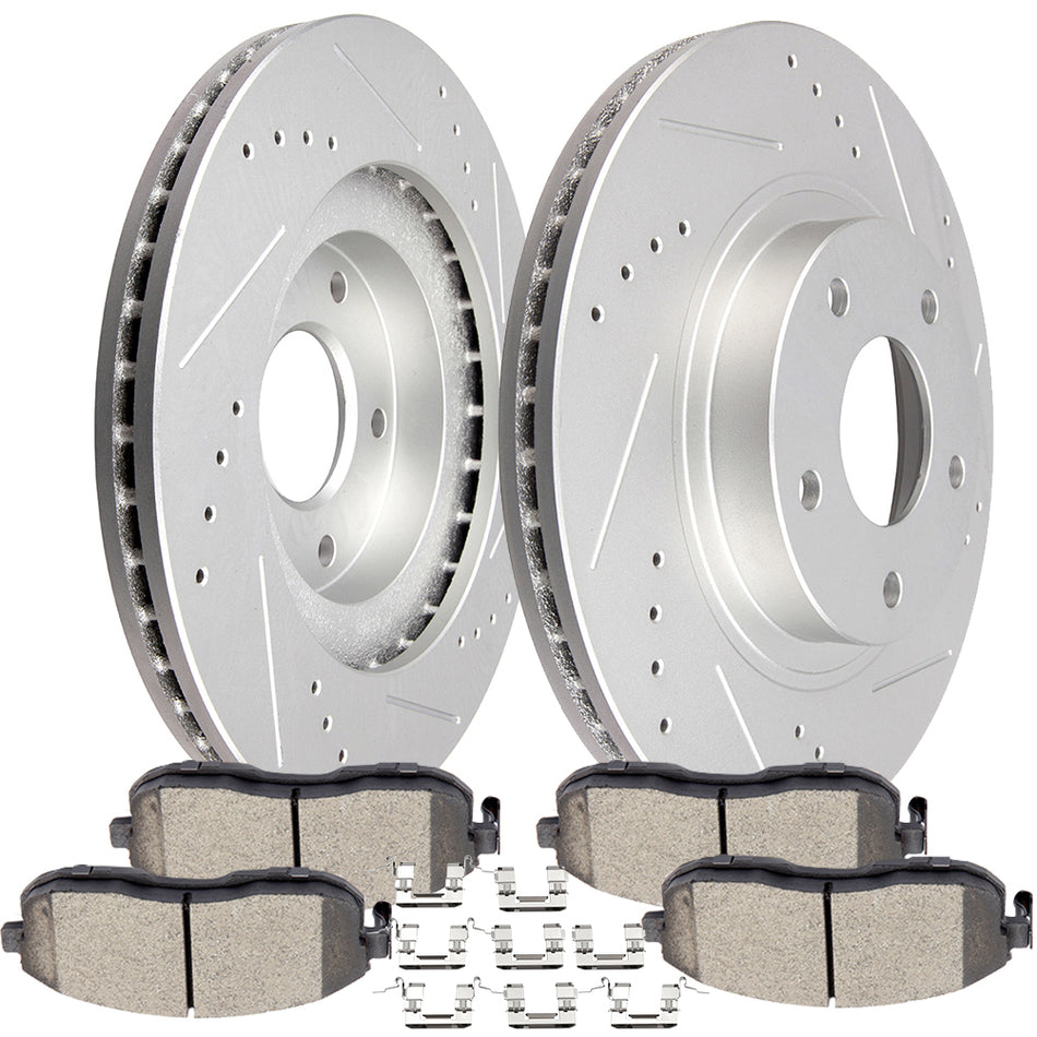 Front Brake Rotors & Ceramic Pads Drilled & Slotted 02-04 INFINITI I35 02-06 Nissan Altima