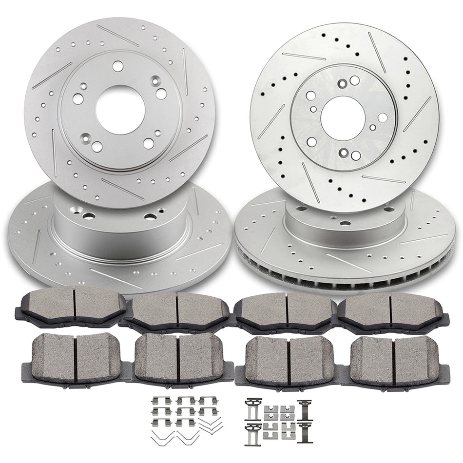 2003-2007 Honda Accord Ceramic Brake Pads And Rotors Front Rear