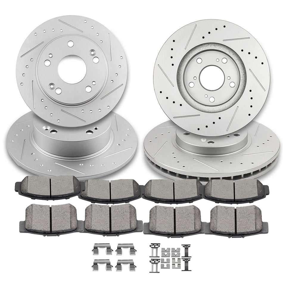Ceramic Brake Pads And Rotors and 04-08 Acura TSX 03-07 Honda Accord Front Rear