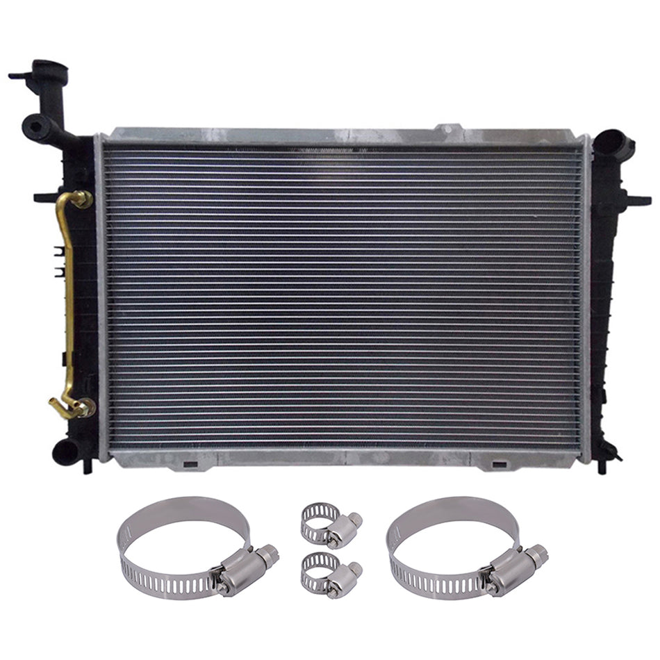 Radiator For 05-09 Hyundai Tucson 05-10 Kia Sportage with Oil Hose Clamps Kit