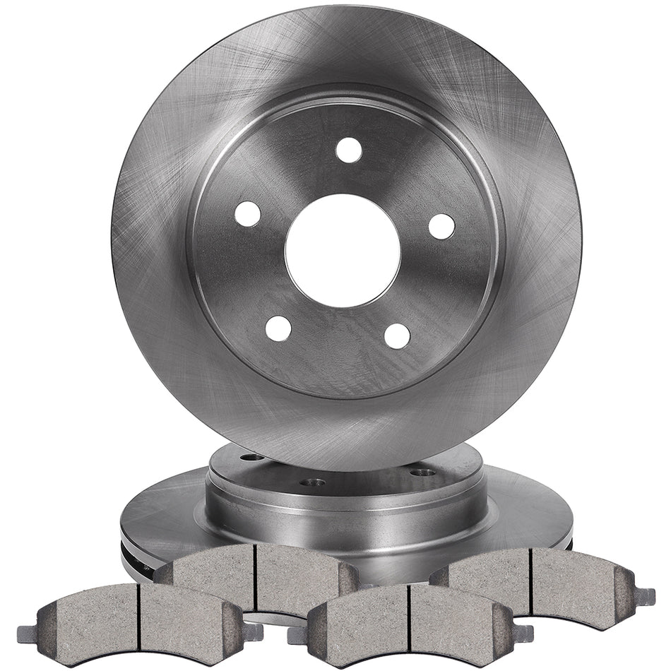 Front Brake 336.55mm Rotors And Pads For 07-09 Dodge Durango 06-10 Dodge Ram 1500