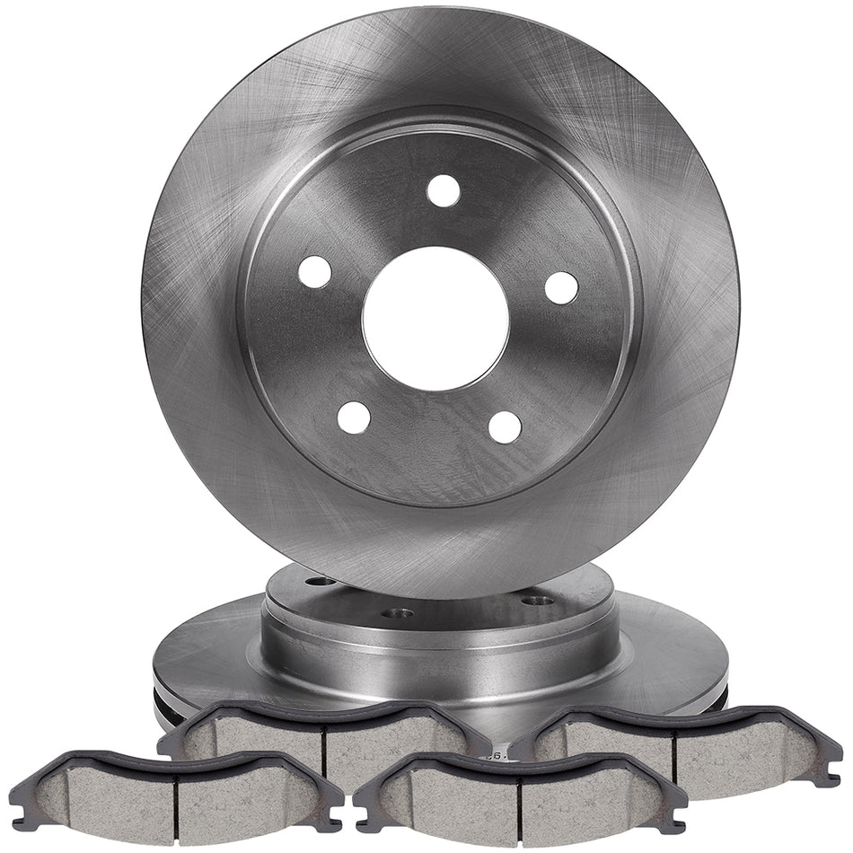 Front 336.55mm Brake Rotors And Pads For 04-06 Dodge Durango 02-05 Dodge Ram 1500
