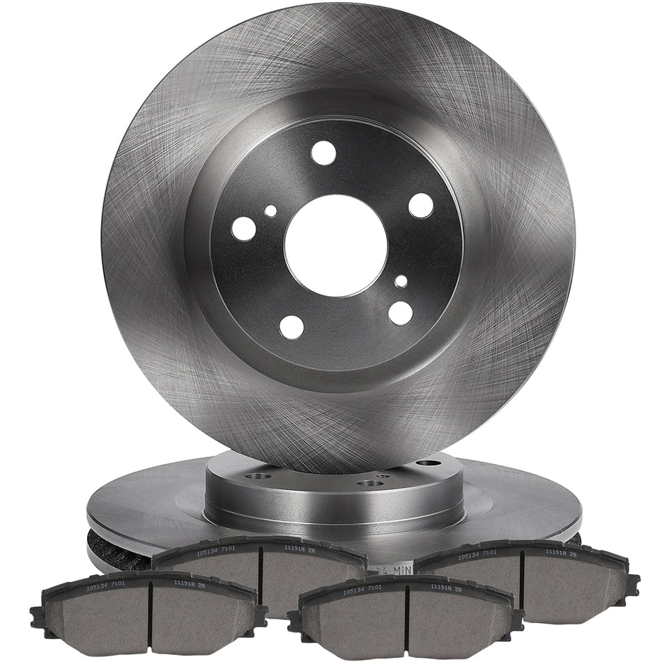 Brake Pads And Rotors 11-16 Scion tC 09-13 Toyota Matrix Front Ceramic