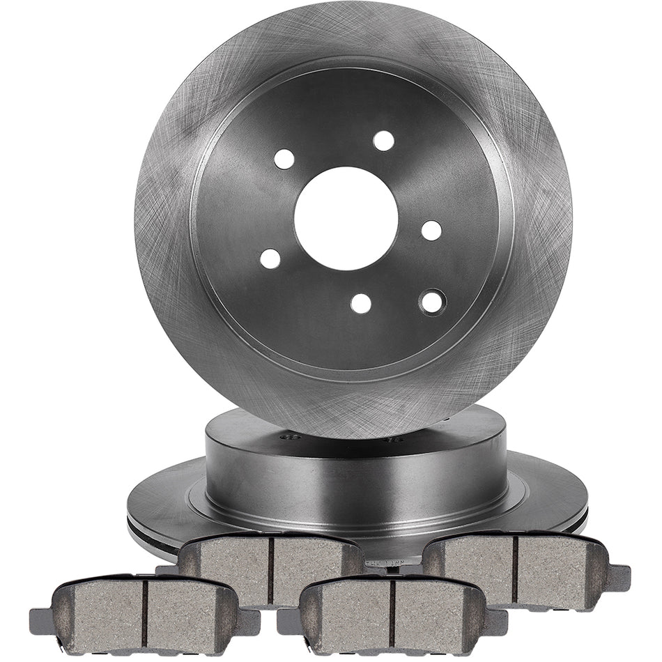 Brake Pads And Rotors 03-12 Infiniti FX35 03-07 Nissan Murano Rear Ceramic