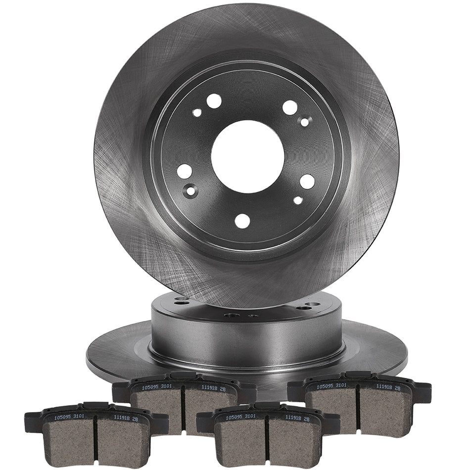 Brake Pads And Rotors 09-14 Acura TSX 08-17 Honda Accord Rear Ceramic