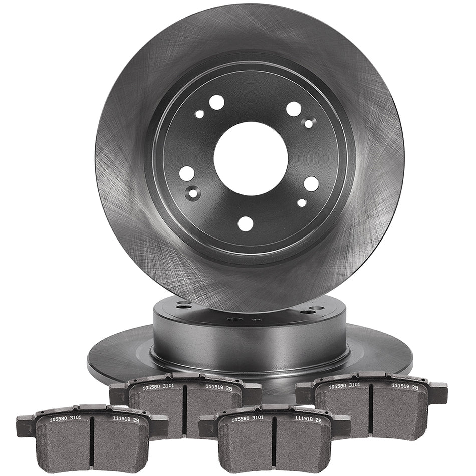 Brake Pads & Rotors for 11-14 Acura TSX 11-17 Honda Accord Rear