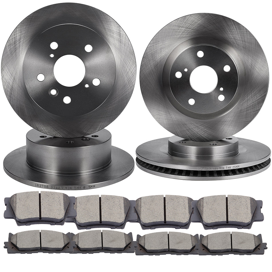 Ceramic Brake Pads And Rotors Front Rear 07-12 Lexus ES350 08-14 Toyota Avalon