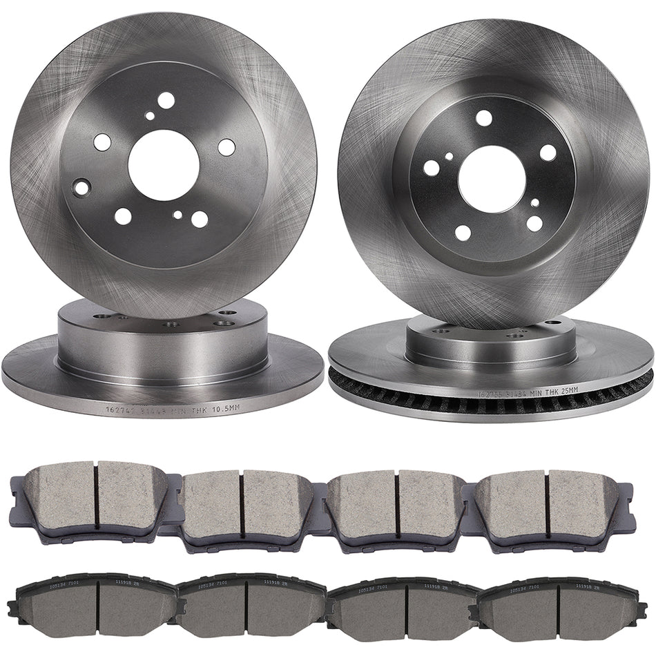 2006-2017 Toyota RAV4 Ceramic Brake Pads And Rotors Front Rear