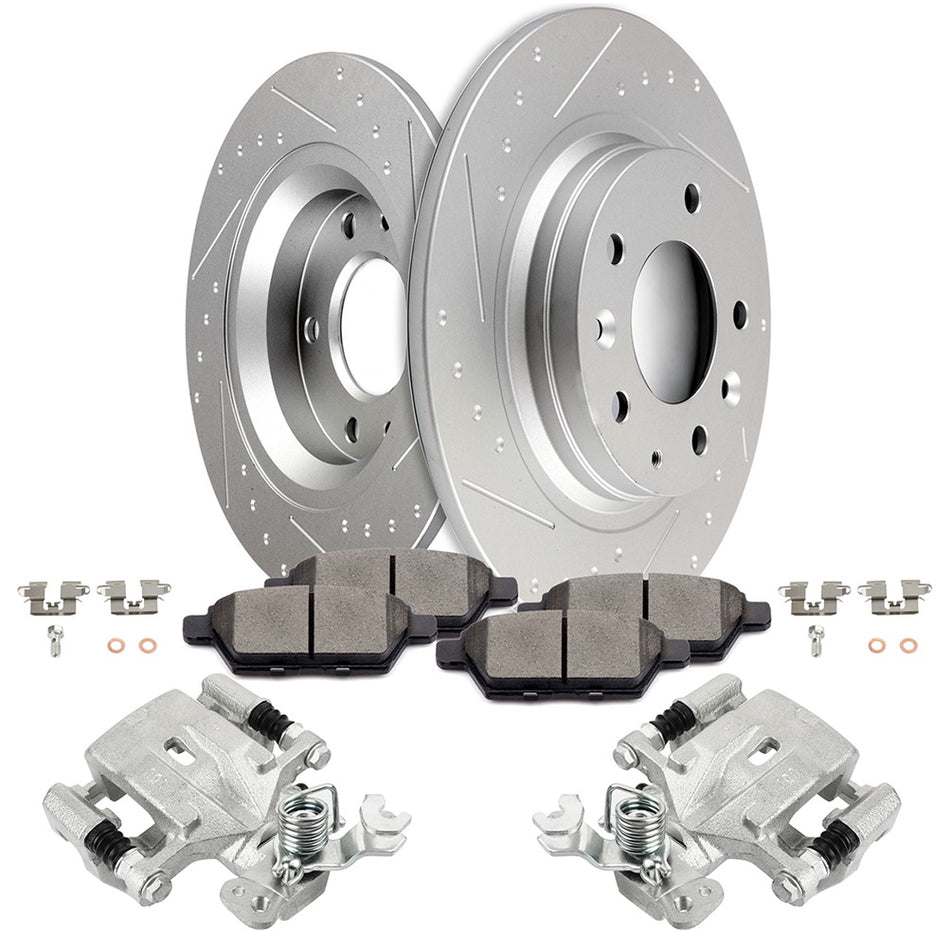 Rear Brake Rotors Ceramic Pads Calipers For Ford Fusion Lincoln Mercury Milan