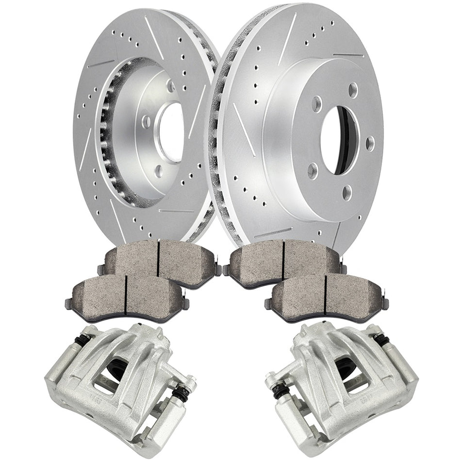 Front Brake Rotors Ceramic Pads Calipers For Jeep Liberty 02 03 04 05 06 07