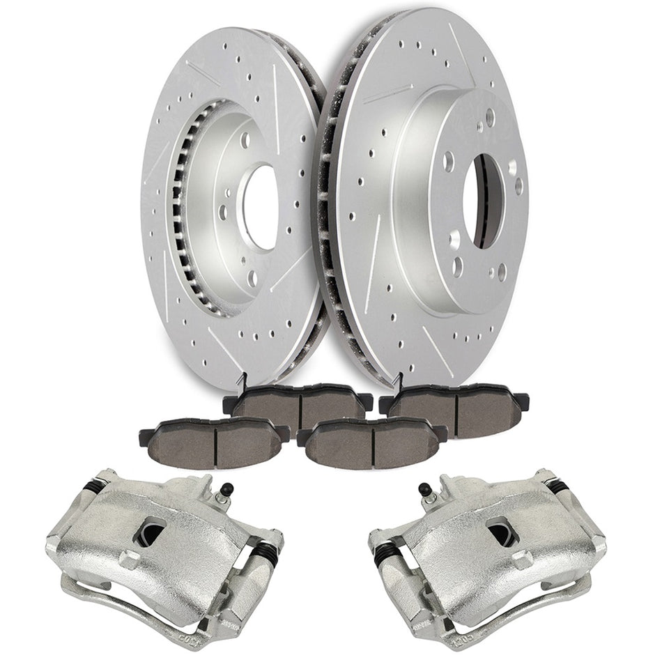 Front Brake Rotors Ceramic Pads Calipers For Honda Civic 06 07 08 09 10 11