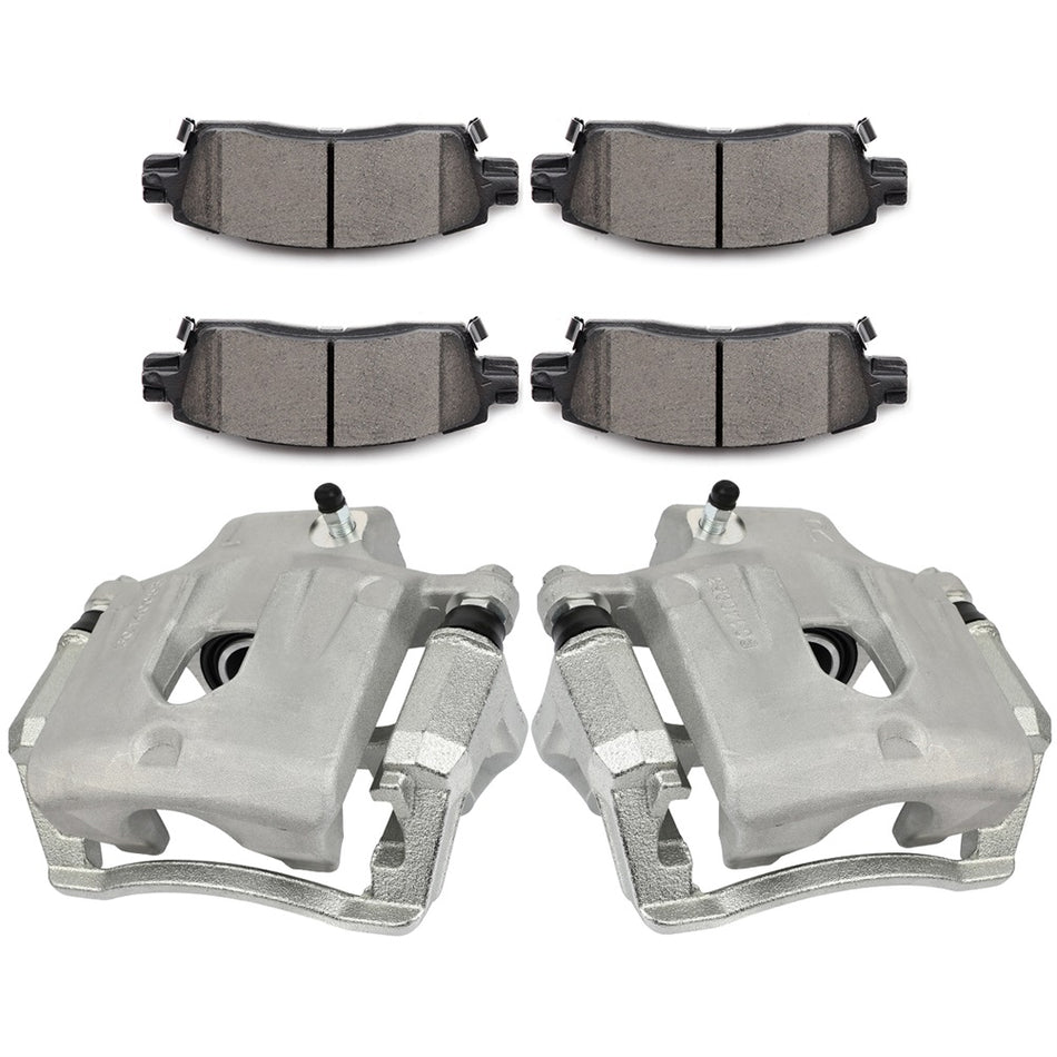 Rear Brake Calipers And Ceramic For Pads Chevy Trailblazer GMC Envoy 2002-2009