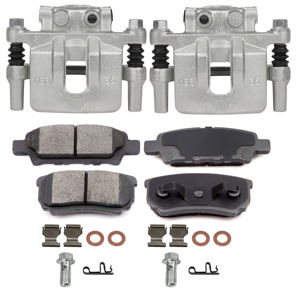 Rear Brake Calipers And Ceramic For Pads Mitsubishi Lancer Jeep Compass Patriot