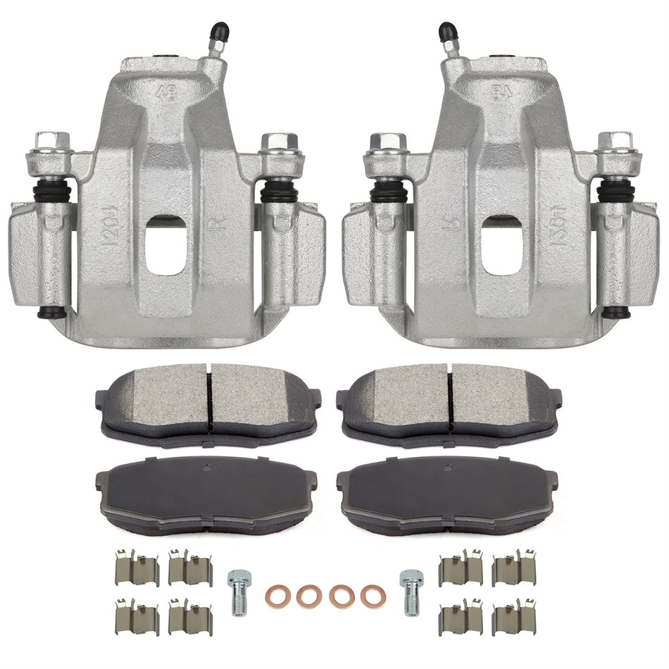 Rear Brake Calipers And Ceramic For Pads Toyota Sequoia Tundra 2007 - 2017