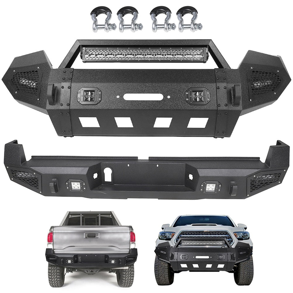 Front & Rear Steel Step Bumper for 2016-2018 Toyota Tacoma -2 PCS