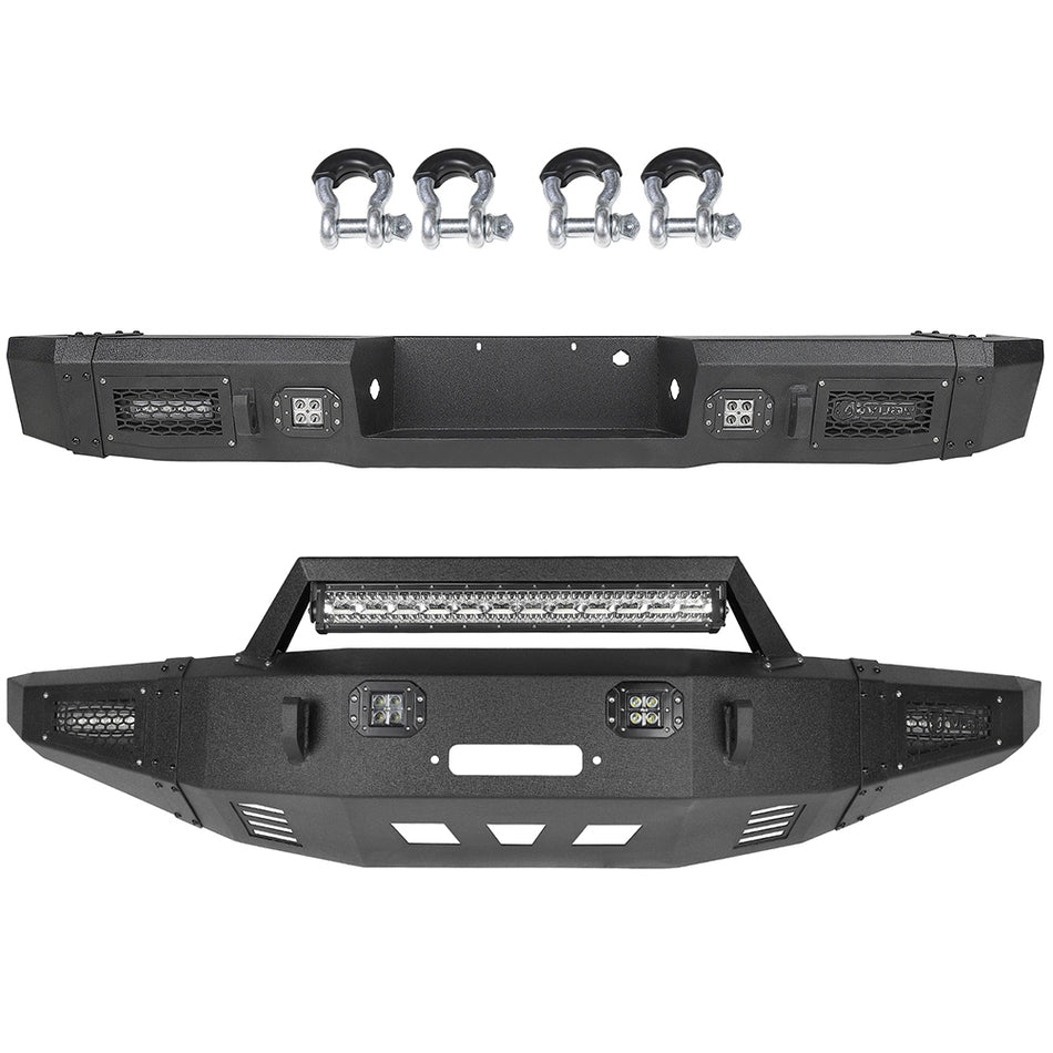 Front & Rear Steel Step Bumper for 2010-2014 Ford F-150 -2 PCS