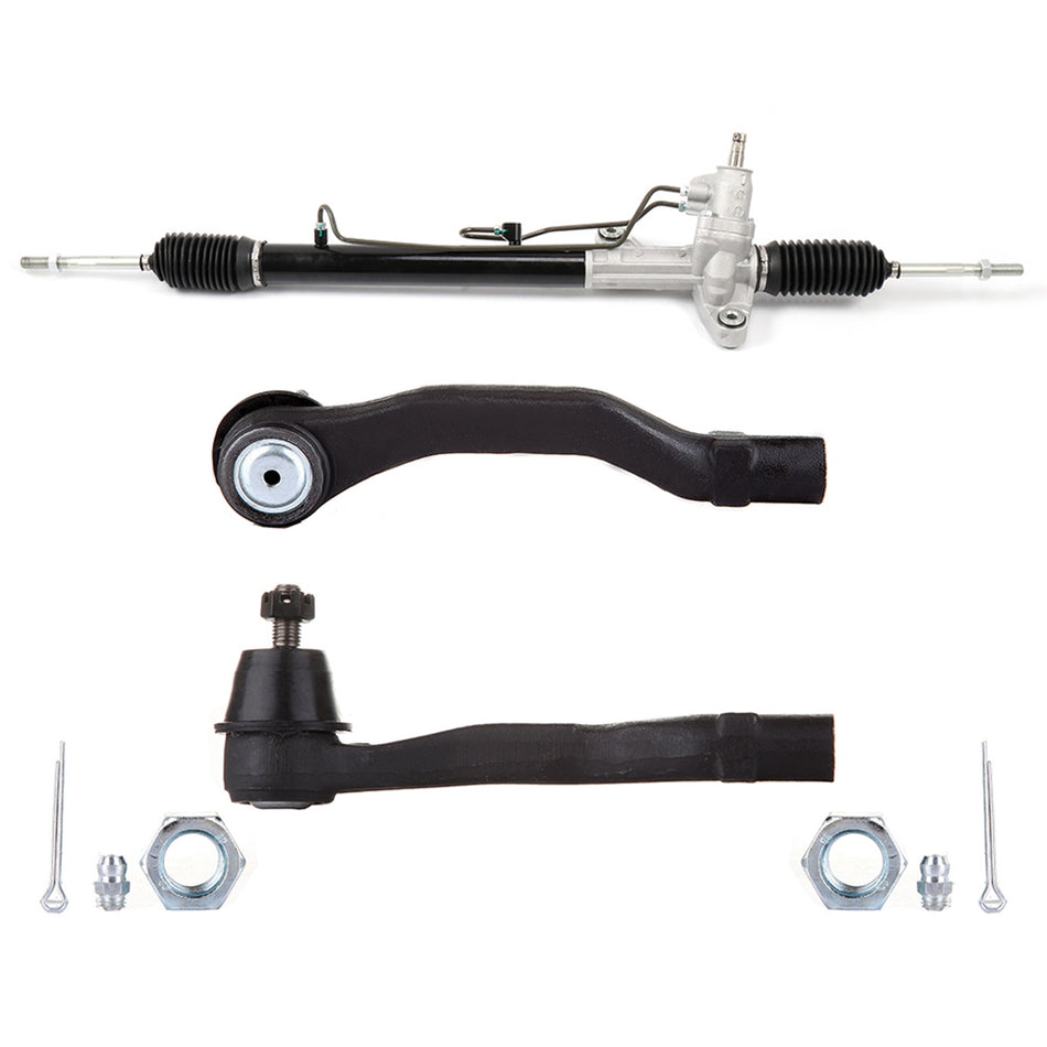 3PCS Power Steering Rack And Pinion Assembly+Outer Tie Rods For Honda CR-V