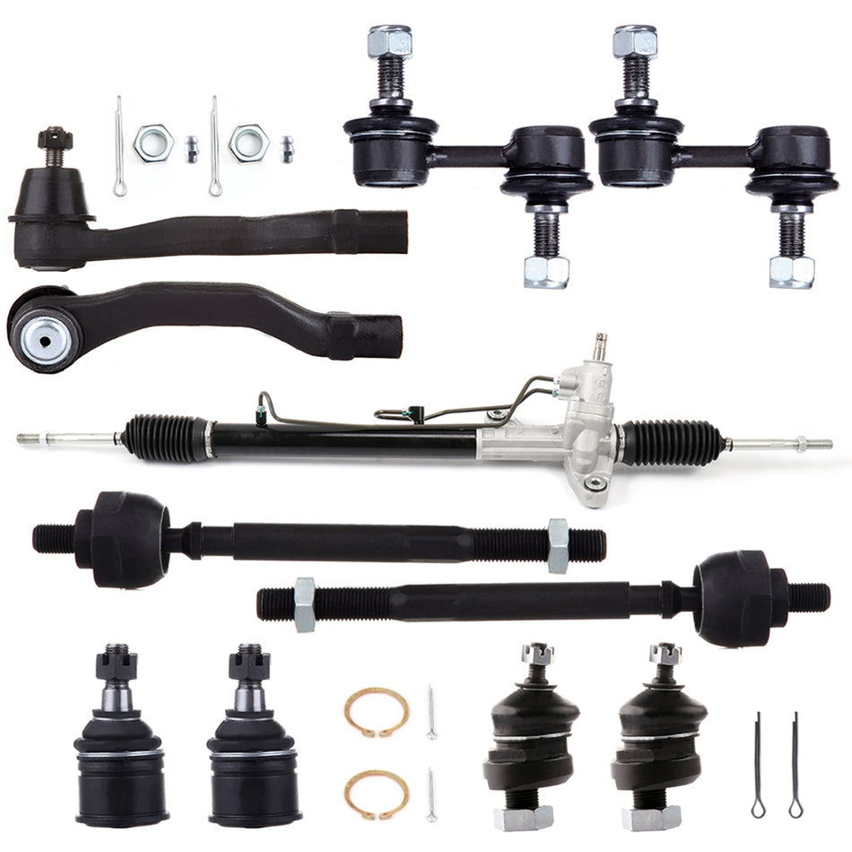11pc Complete Power Steering Rack and Pinion Suspension Kit For 97-01 Honda CR-V