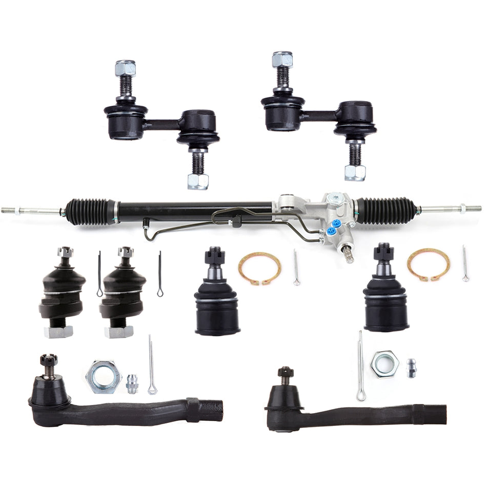 9pc Complete Power Steering Rack and Pinion Suspension Kit For 97-01 Honda CR-V
