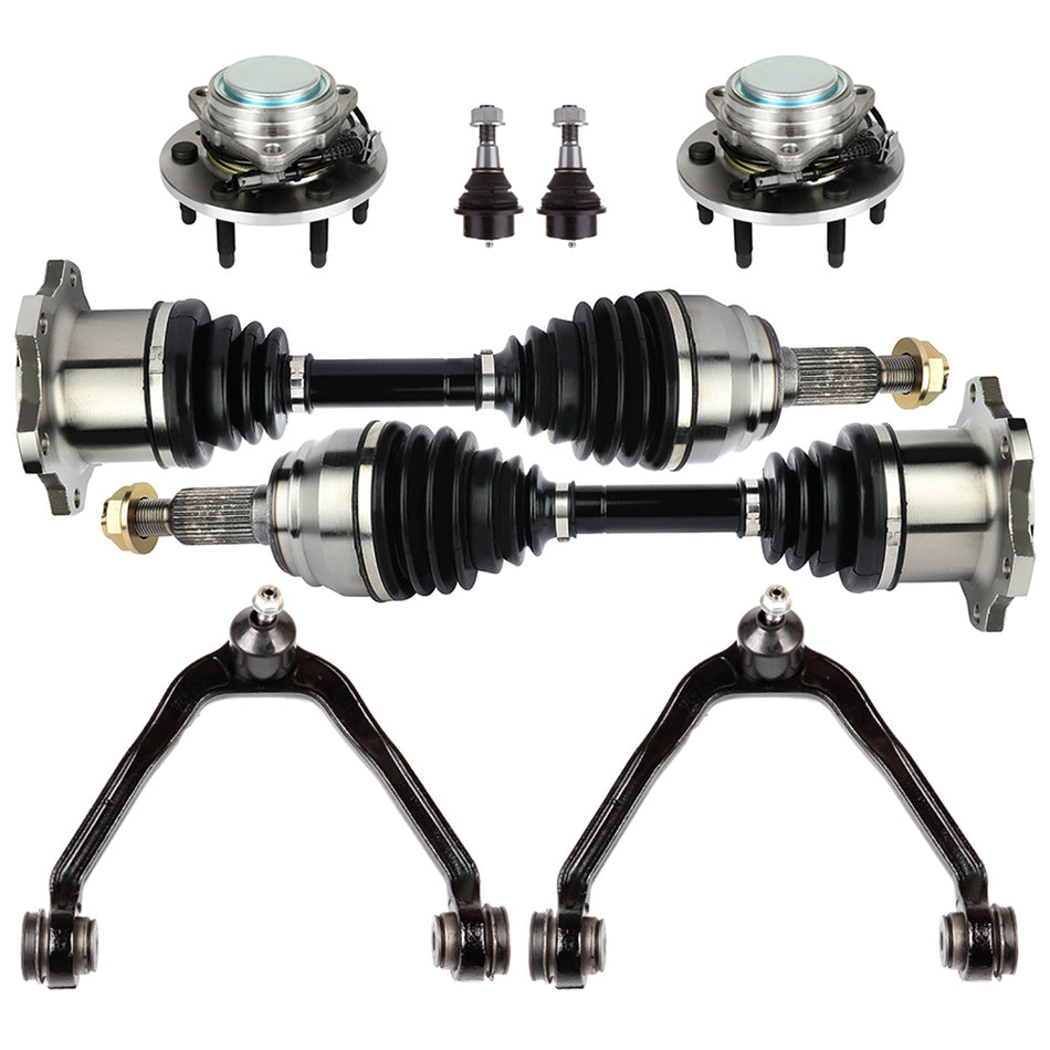 Front Control Arm and and and Wheel Hub Bearing CV Axle Shaft For 1999-06 GMC Sierra 1500