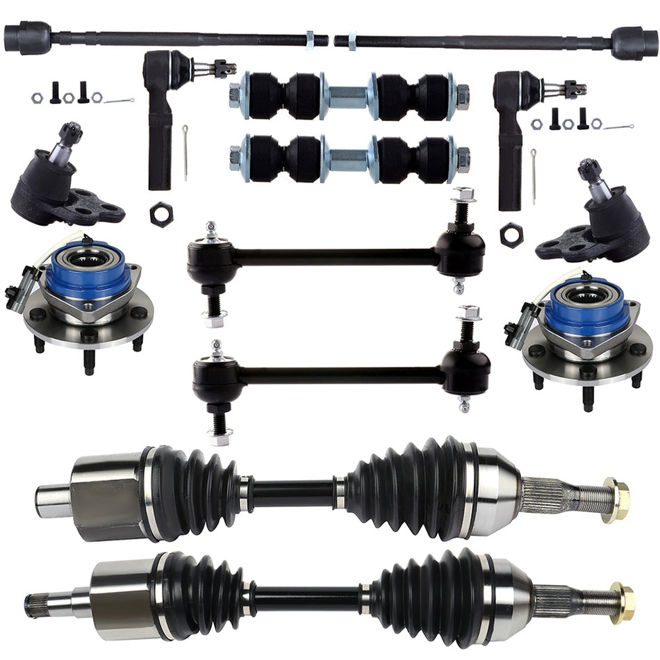 Front Tie Rod End and and and Wheel Hub Bearing CV Axle Shaft For Buick Century LaCrosse