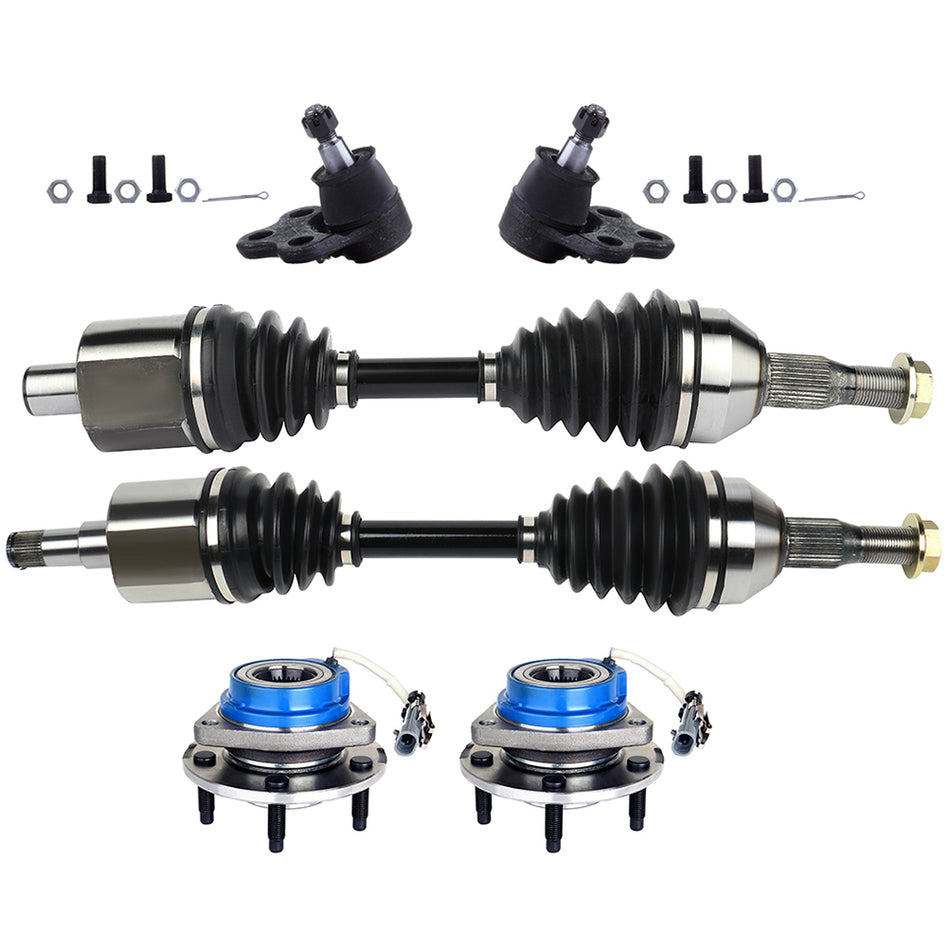 Front Lower Ball Joint Wheel Hub Bearing CV Axle Shaft For 05-09 Buick LaCrosse