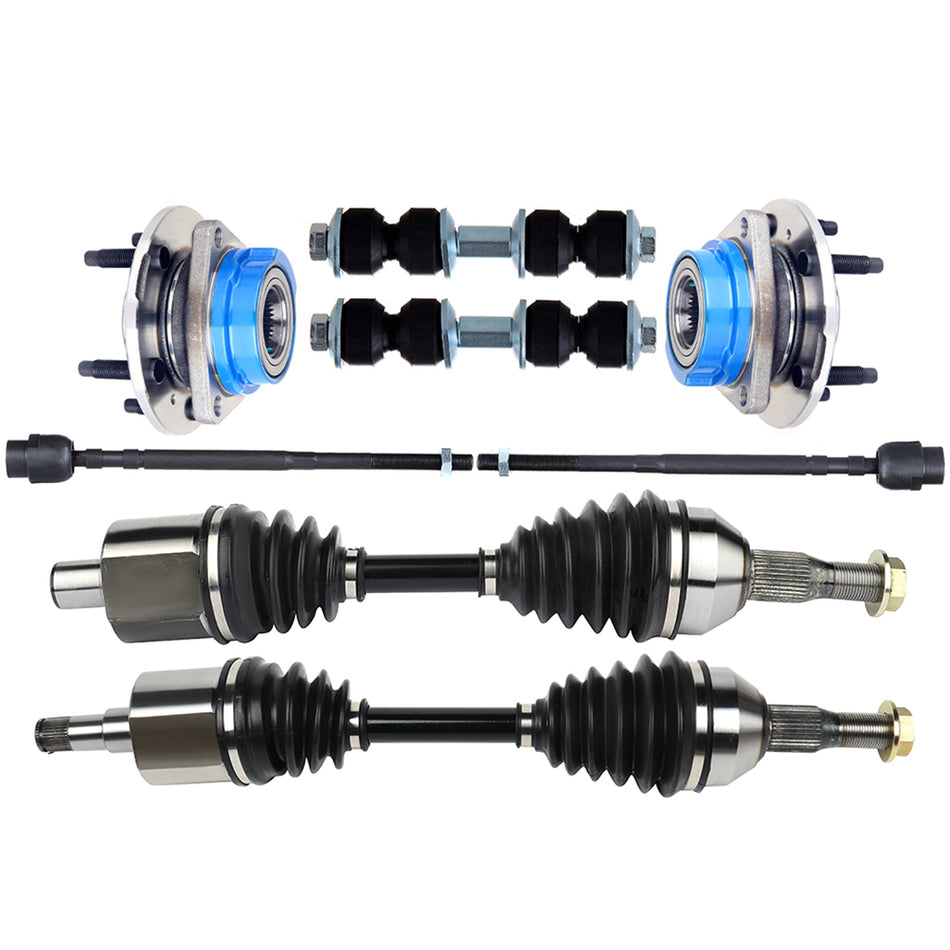 Front Tie Rod End with Wheel Hub Bearing CV Axle Shaft For 2003-05 Buick Century