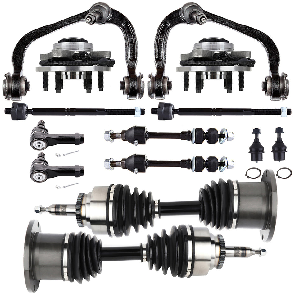 Front Control Arm with Wheel Hub Bearing CV Axle Shaft For 2005-2008 Ford F-150