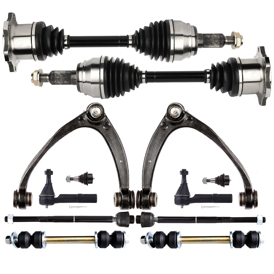 Complete Suspension Kit & CV Axle Shaft For 09-14 Cadillac Escalade 07-14 GMC Yukon 12Pcs