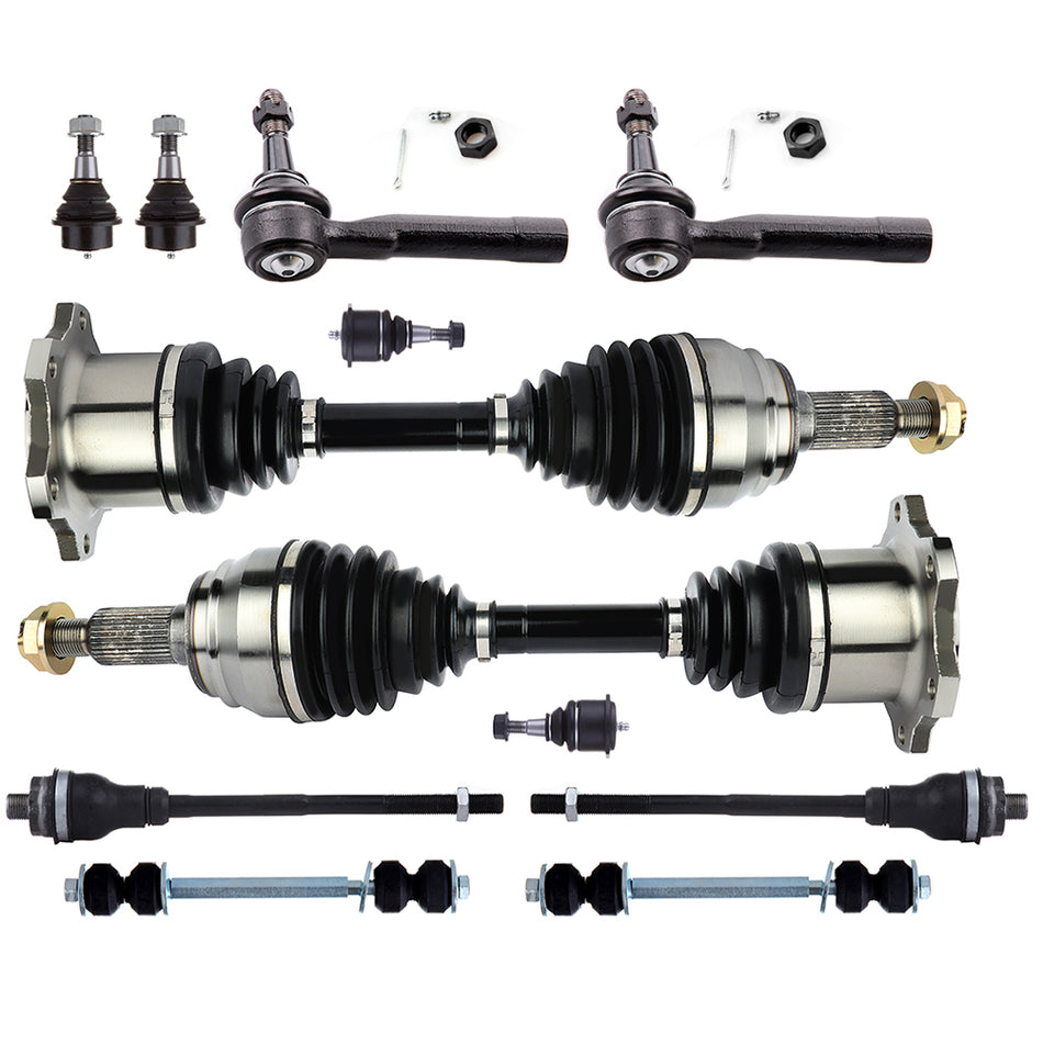 Front Tie Rod End Ball Joint CV Axle Shaft For 2000-06 Chevrolet Tahoe GMC Yukon