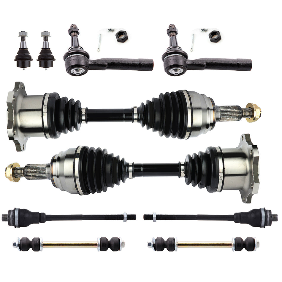 Front Tie Rod End Sway Bar with CV Axle Shaft For 2002-06 Cadillac Escalade EXT