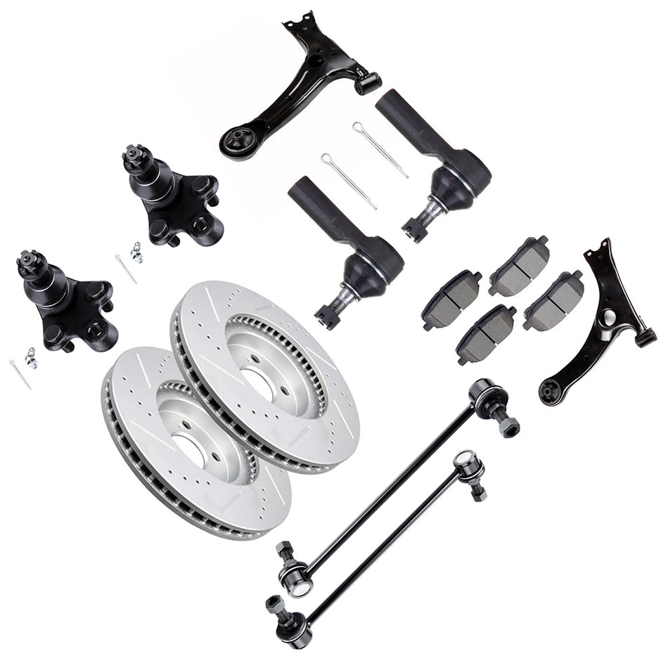 Front Lower Control Arm Suspension with Brake Rotor Pad For 2003-08 Vibe Matrix