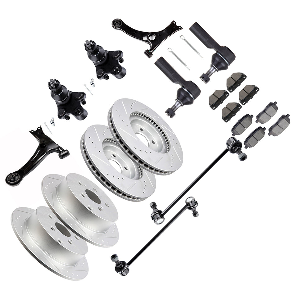 Front Lower Control Arm Suspension Brake Rotor Pad For 2003-2008 Toyota Matrix