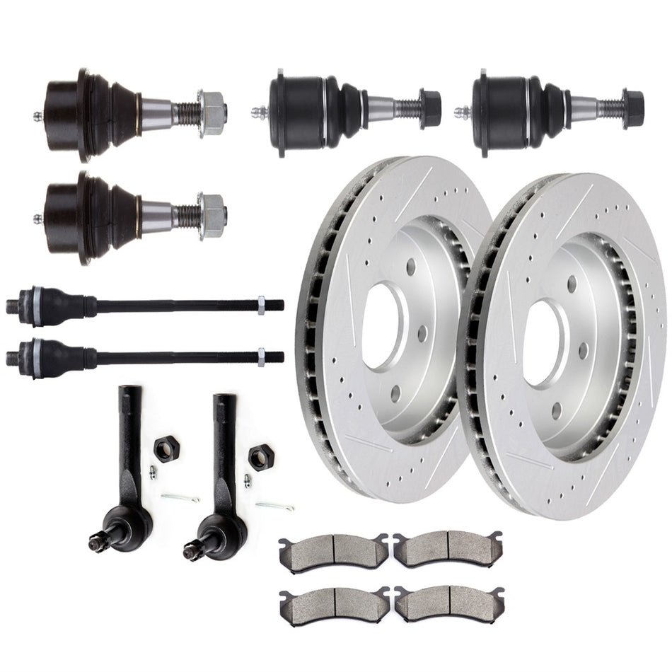 Tie Rod End Brake Rotor Pad For 02-06 Cadillac Escalade Chevrolet Avalanche 1500