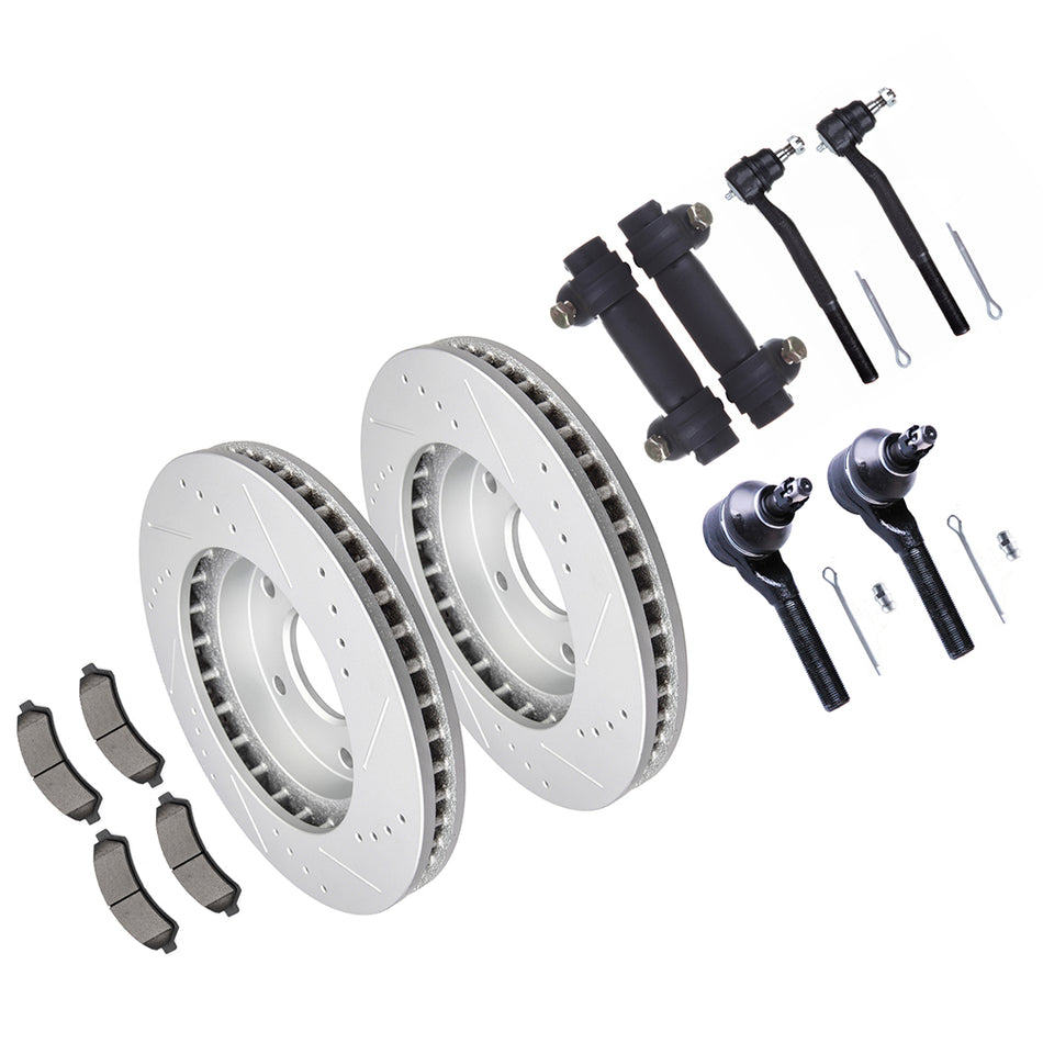 Front Tie Rod Brake Rotor Pad For 98-05 Chevrolet Blazer 98-04 Chevrolet S10