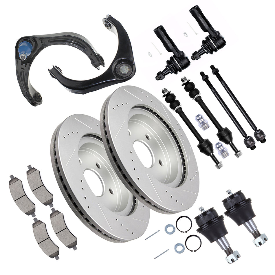 Front Upper Control Arm Suspension with Brake Rotor Pad For 06-08 Dodge Ram 1500