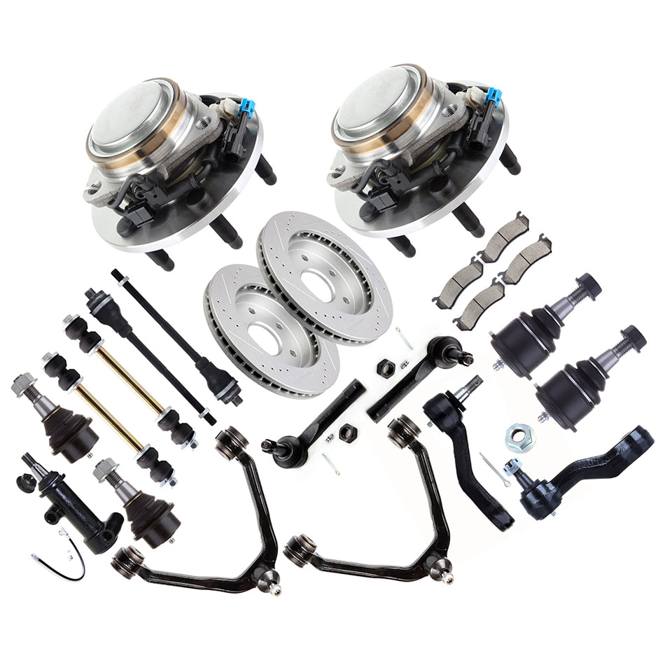 Front Suspension Kits For 02-06 Cadillac Escalade 00-06 GMC Yukon With Wheel Hub Bearing Brake Rotor Pad