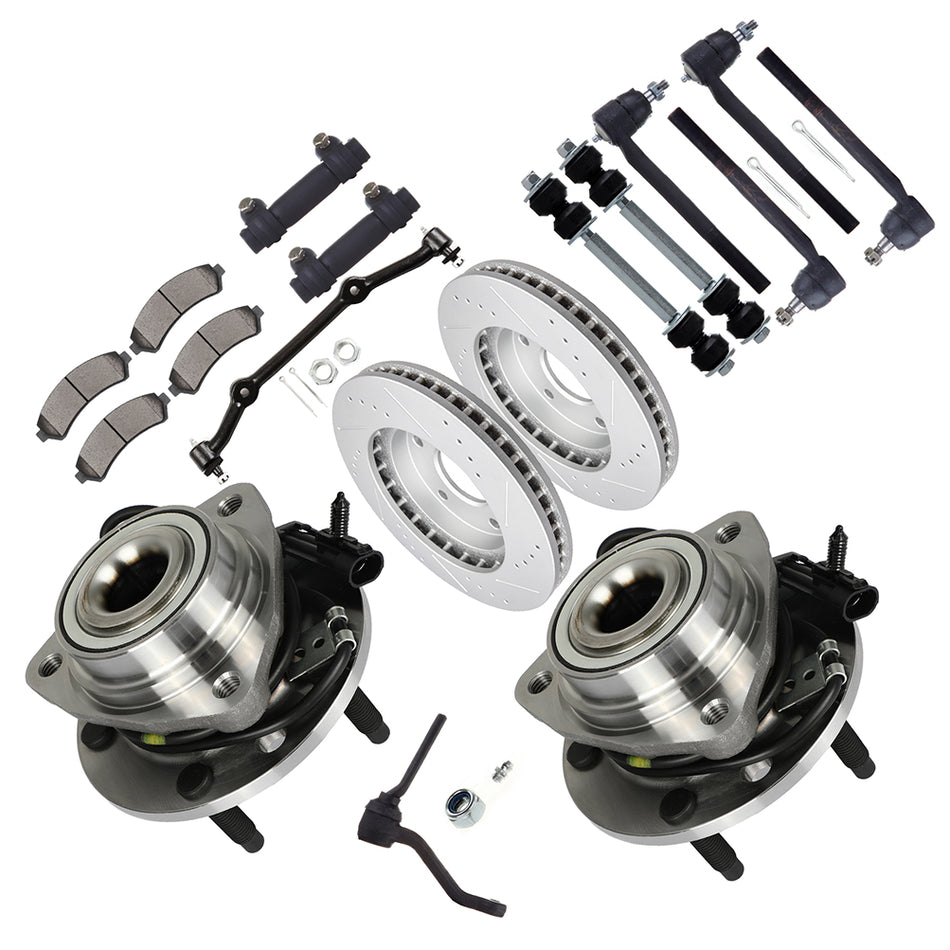 Front Suspension Wheel Hub Bearing with Brake Rotor Pad For 1998-01 Blazer Jimmy