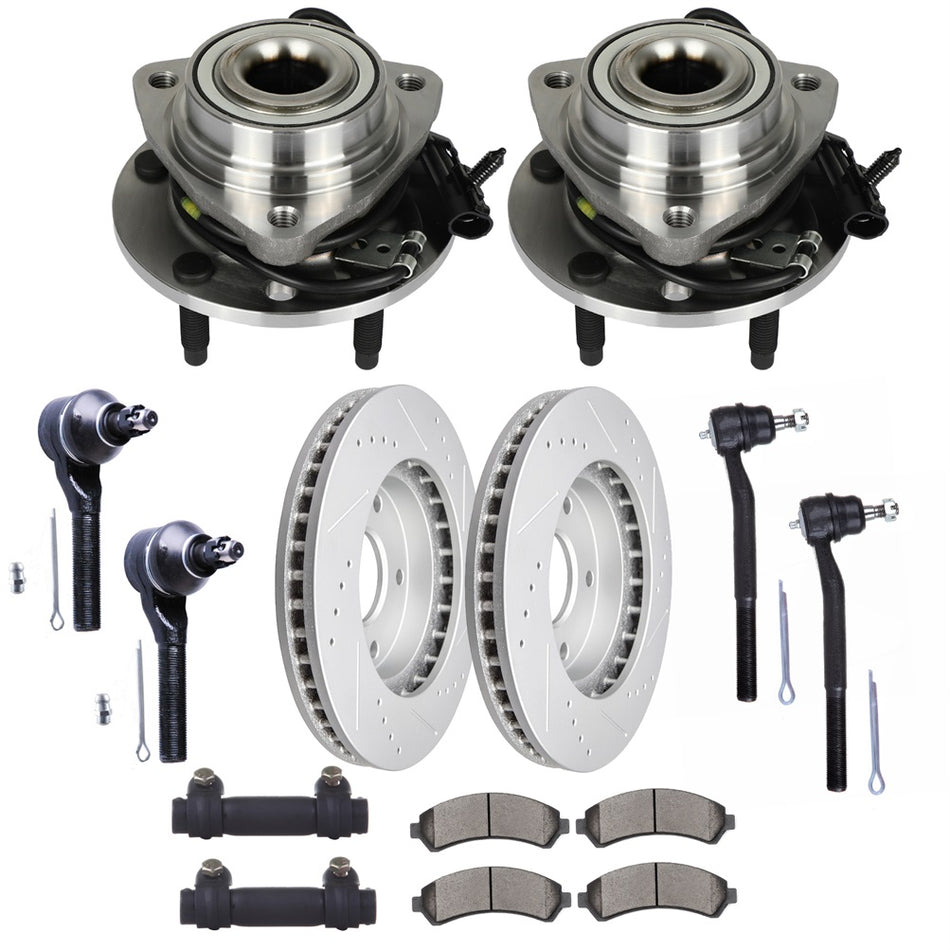 Front Suspension Wheel Hub Bearing with Brake Rotor Pad For 1998-2004 Blazer S10