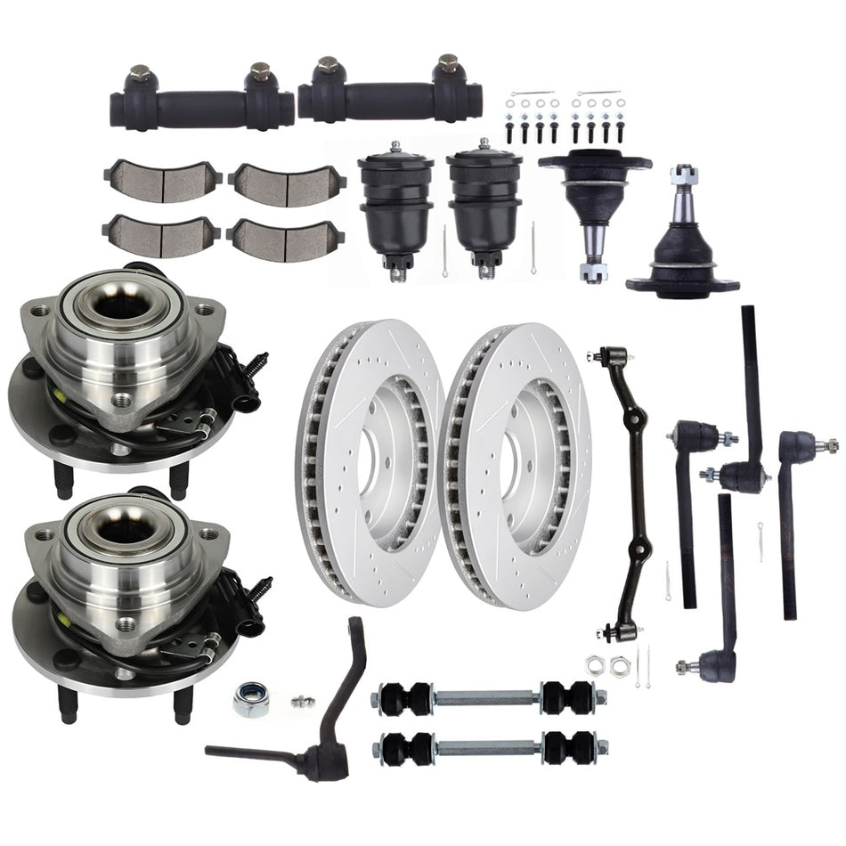 Front Suspension Wheel Hub Bearing with Brake Rotor Pad For 1998-2001 GMC Jimmy