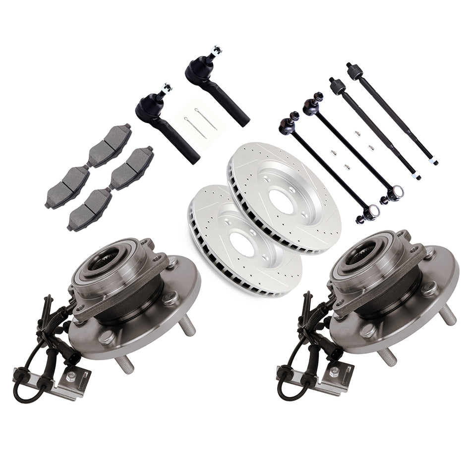 Front Suspension Wheel Hub Bearing and and and Brake Rotor Pad For 2008-2016 Grand Caravan