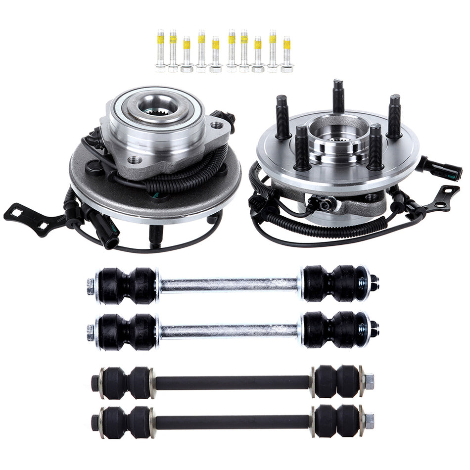 Front Rear Sway Bar with Wheel Hub Bearing For 2006 07 08 09 2010 Ford Explorer