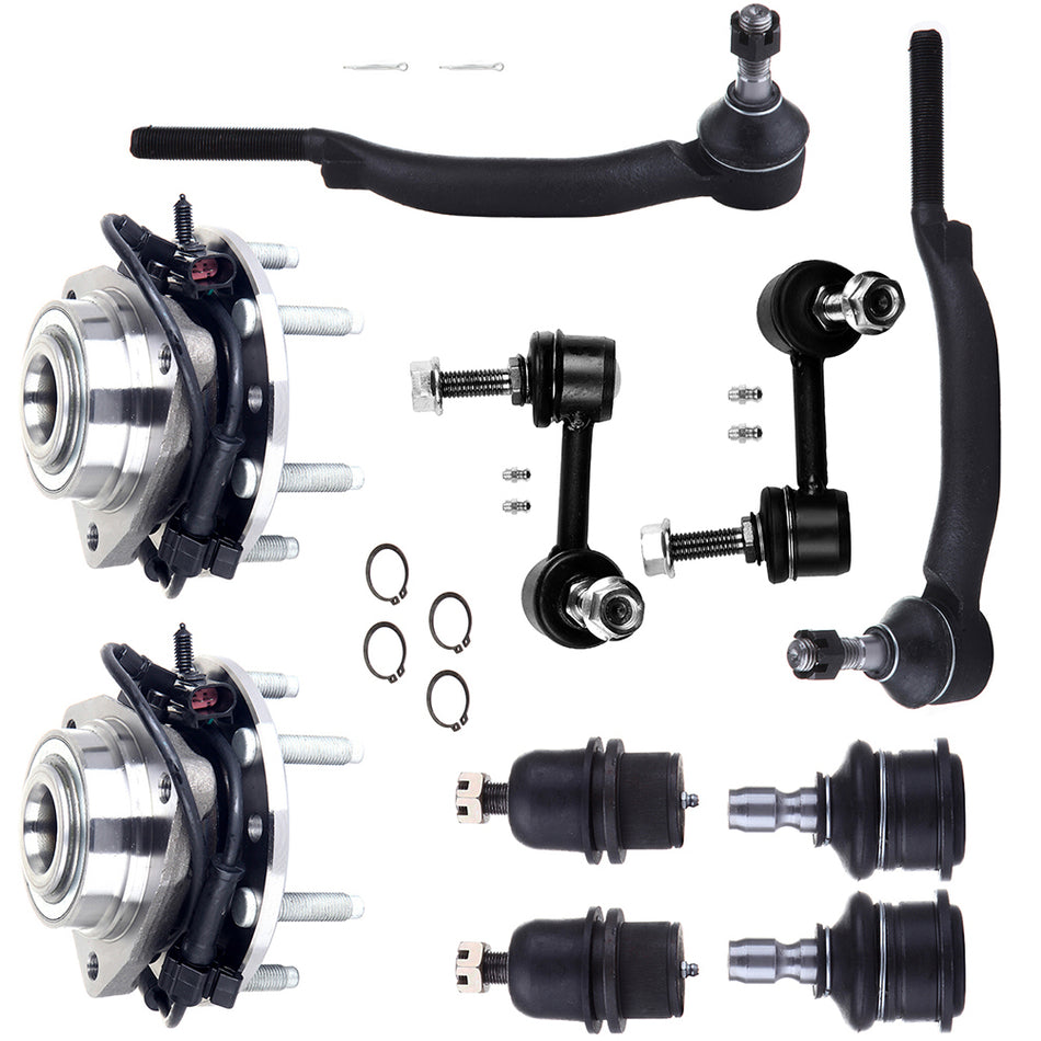 Fit For 2002-2003 GMC Envoy 10X Front Tie Rod End Sway Bar Wheel Hub Bearing