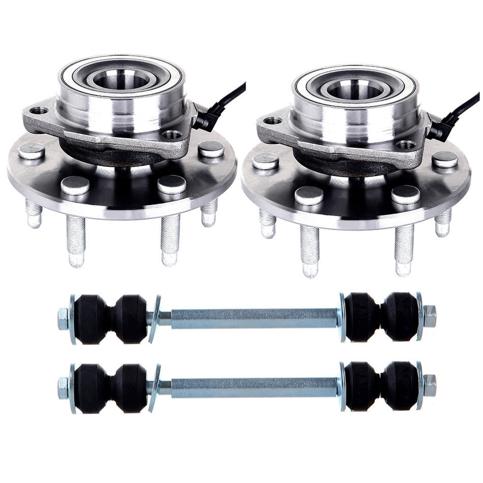 Front Sway Bar Linkages With Wheel Hub Bearing For 2002 Cadillac Escalade 2002-2004 GMC Yukon