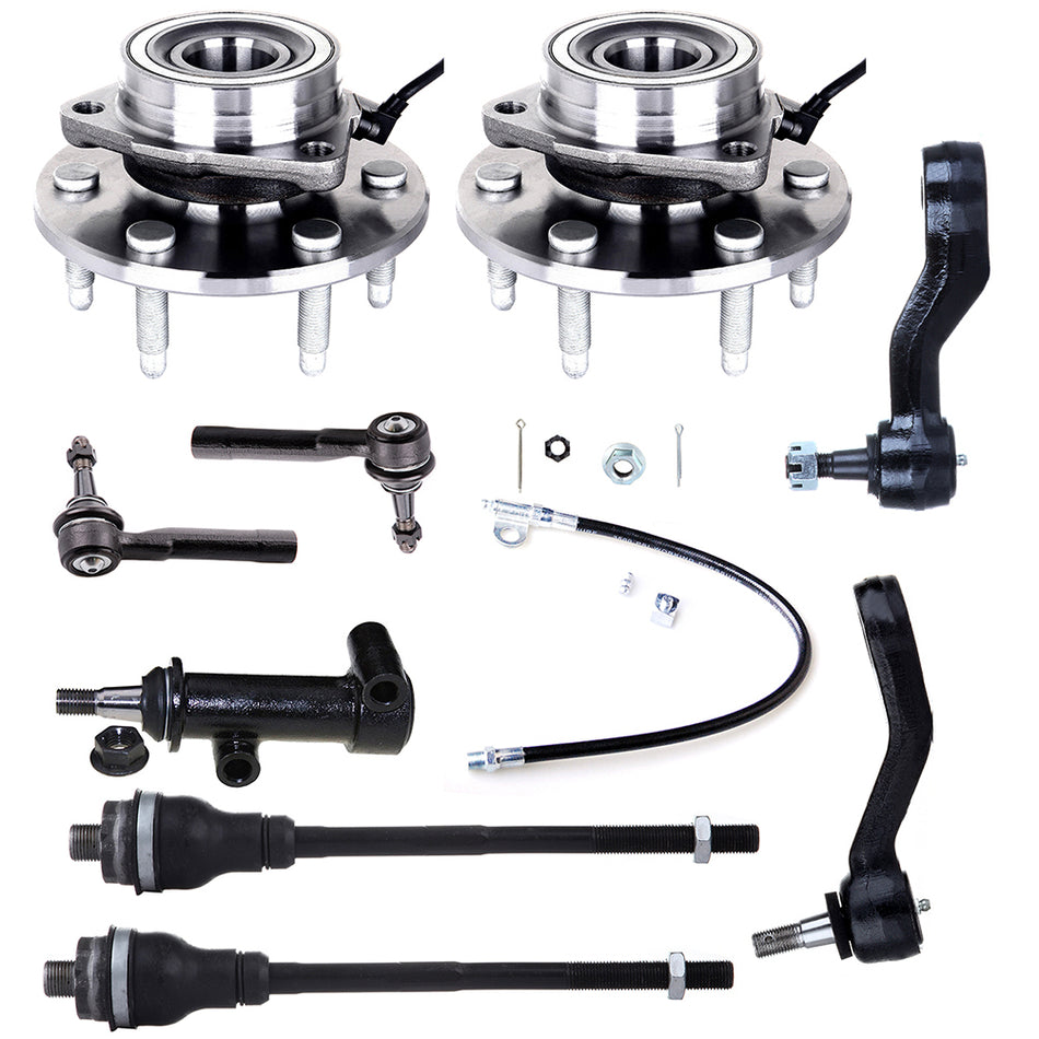 Front Tie Rod End Idler Arm Pitman Arm Wheel Hub Bearing 99-06 GMC Sierra 1500 00-06 GMC Yukon