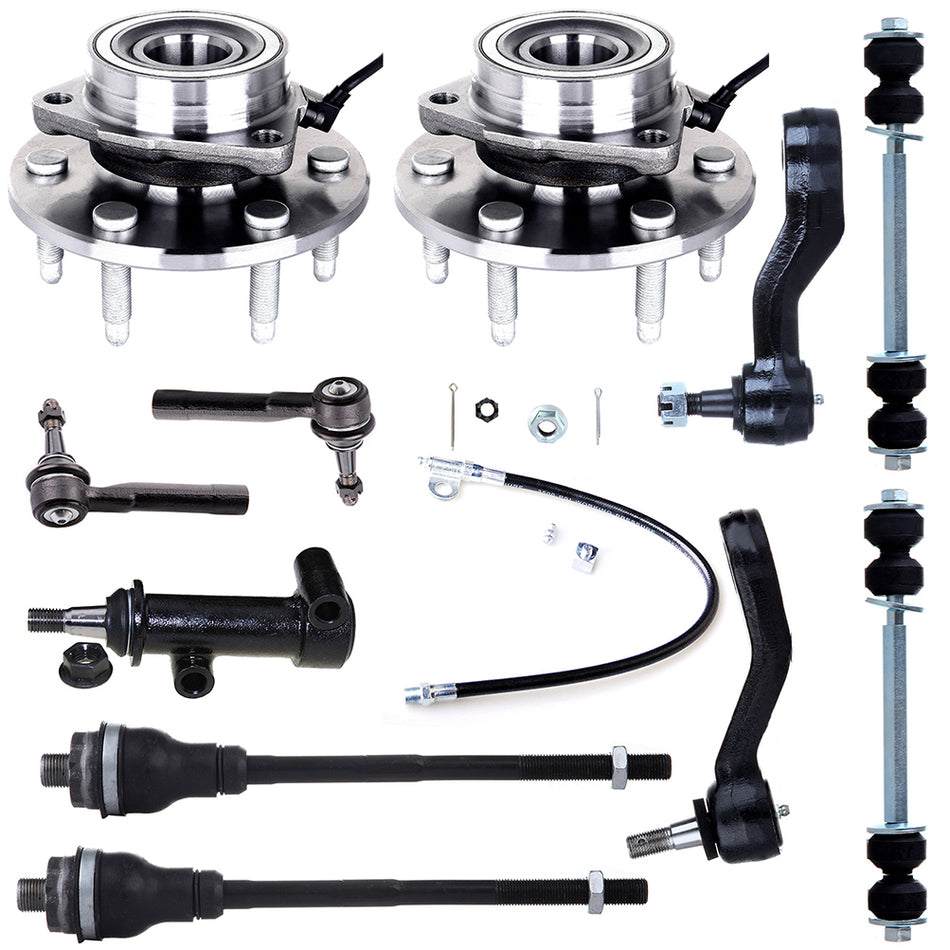 Front Tie Rod End Sway Bar Wheel Hub Bearing Idler Arm Pitman Arm 99-06 GMC Sierra 1500 00-06 GMC Yukon