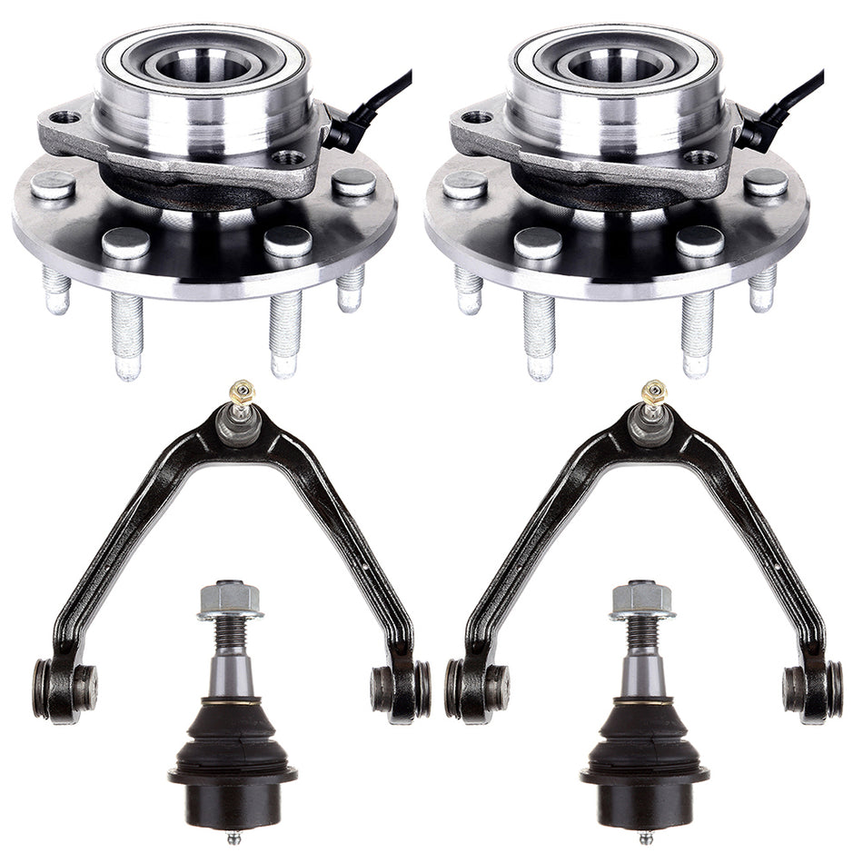 Front Upper Control Arm Ball Joint Wheel Hub Bearing For 02-06 Cadillac Escalade 01-06 GMC Yukon